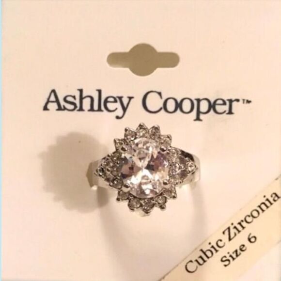 Ashley Cooper Women's Silver Jewelry ring cubic zirconia size 6 - Picture 1 of 3